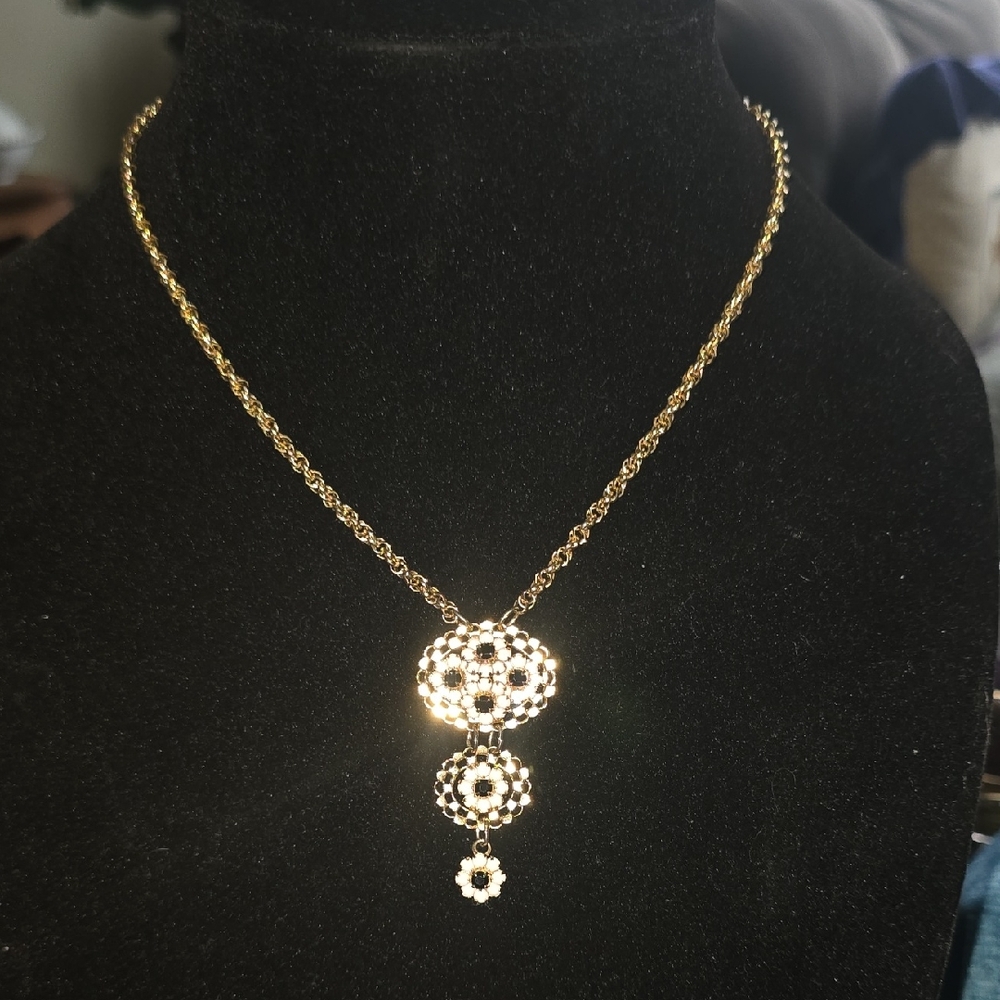 Gold Floral Drop Necklace - Brand